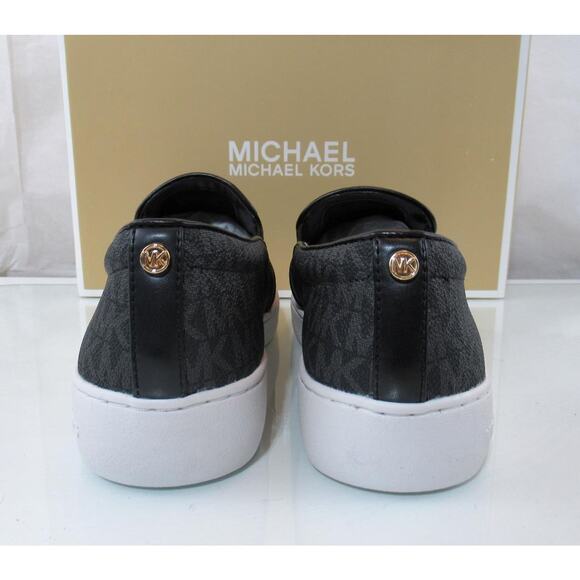 Michael Kors Keaton Slip On Sneakers Shoes MK Signature Black Size 8.5 - Picture 7 of 10